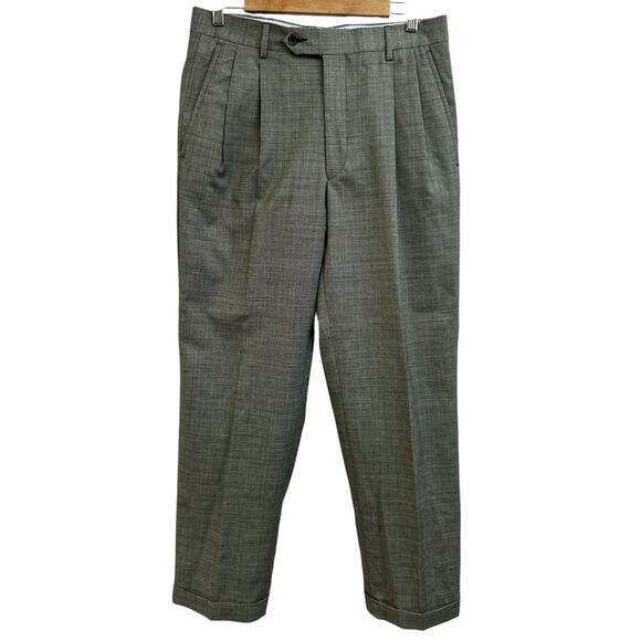 Woolmark Kirkland 100% Wool Made in Italy Slacks Gray 32/30 *FLAW Dress Pants - Picture 1 of 8